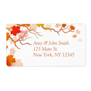 Feuilles d'automne étiquettes d'adresse de retour 