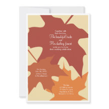 Feuilles d'automne faire-part de mariage - oranges
