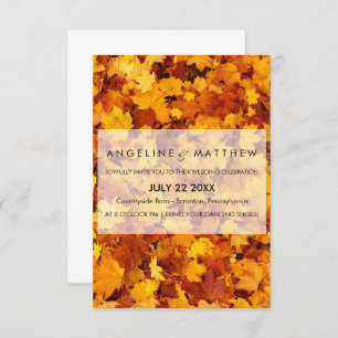 Feuilles d'automne Faire-part de mariage texturé