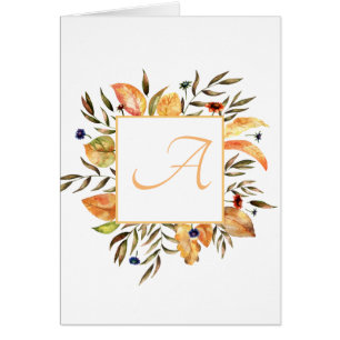 Feuilles d'automne festif Monogramme de script de