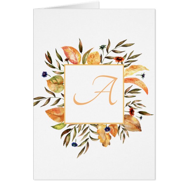 Feuilles d'automne festif Monogramme de script de  (Devant)