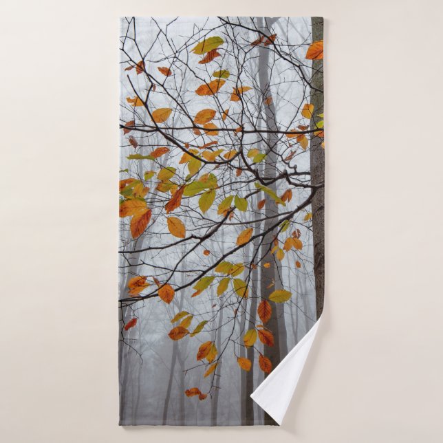 Feuilles d'automne feuilles de forêt tombées (Serviette de bain)