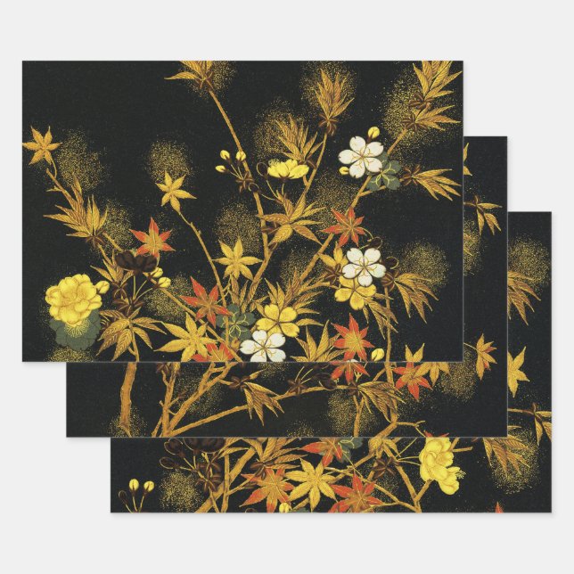 Feuilles d'automne japonaises Antique botanique (Lot)