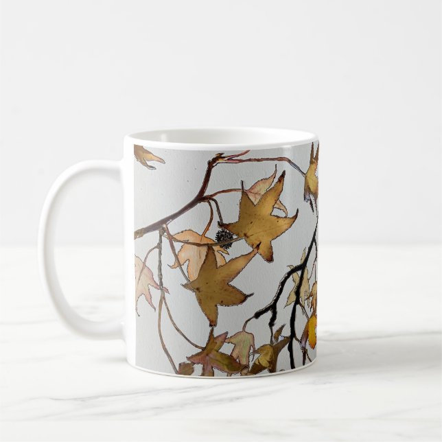 feuilles d'automne jaunes Mug (Gauche)