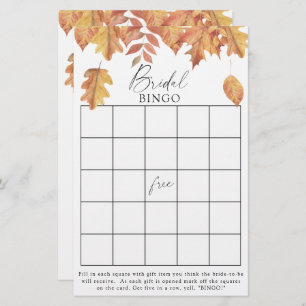 Feuilles d'automne - Jeux de bingo de douche nupti