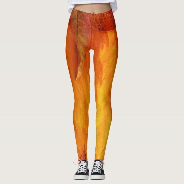 Feuilles d'automne Leggings (Devant)
