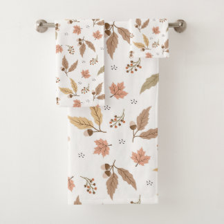 Feuilles d'automne motif ensemble de serviettes de