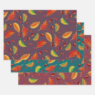 Feuilles d'automne Noix châtaignes Motif Élégant a