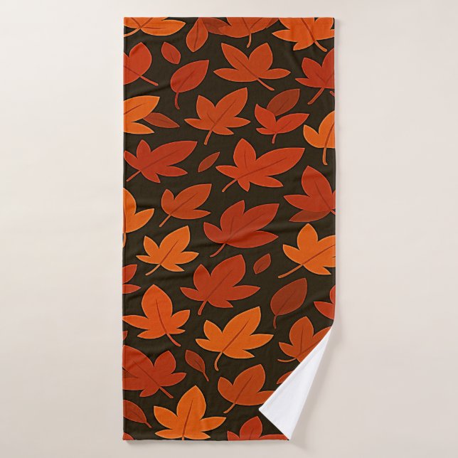 Feuilles d'automne Orange Boho (Serviette de bain)