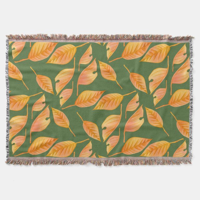 Feuilles d'automne orange - Couverture de lancer p (Devant)