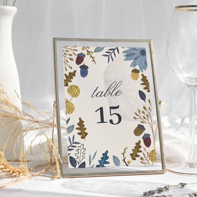 Feuilles d'automne rustique numéro de table mariag (Rustic autumn leaves fall wedding table number)
