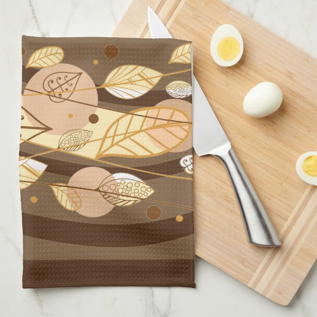 Feuilles d'automne Serviette de cuisine (Quart Plié)