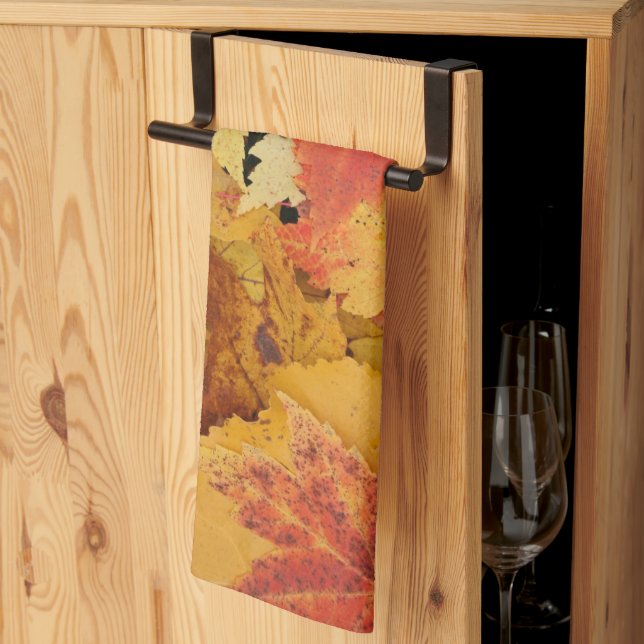 Feuilles d'automne Serviettes de cuisine (Pliage en tiers)
