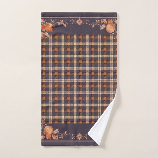 Feuilles d'automne sur Plaid (Serviette à main)
