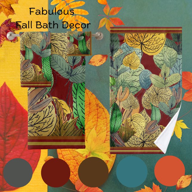 Feuilles d'automne Vert, Brown, Rouille, Rouille r (Créateur téléchargé)