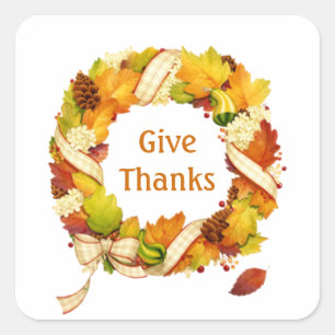 Feuilles d'automne wath Thanksgiving Sticker