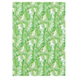 Feuilles de bananes sur une nappe