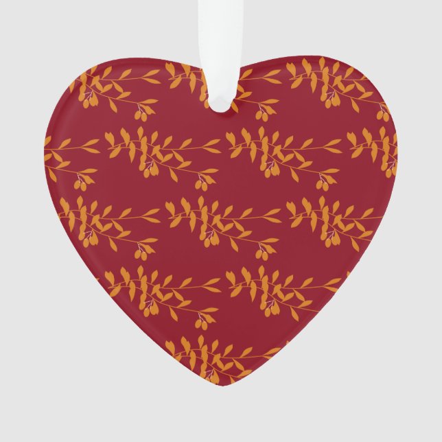 Feuilles de branches de silhouette orange sur roug (devant)