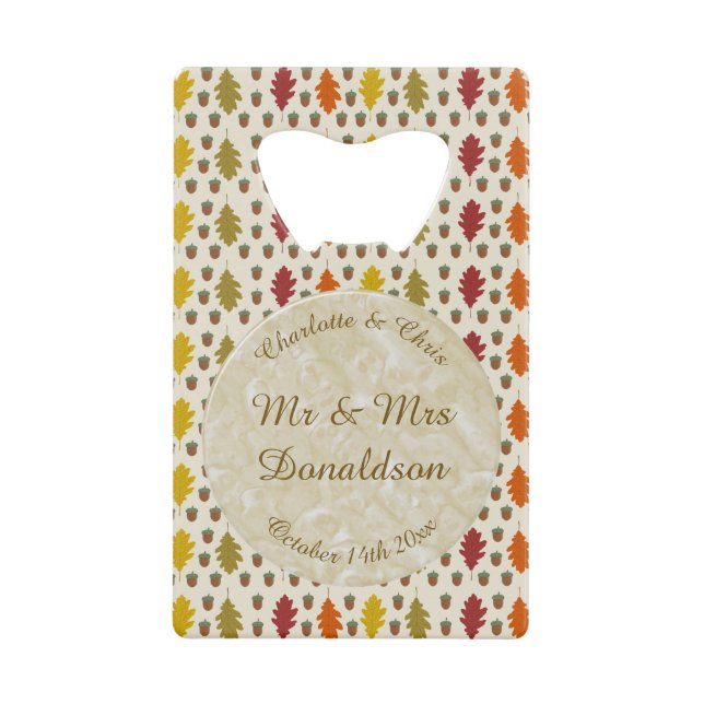 Feuilles de chêne et Acorns Automne Mariage d'auto (Devant)