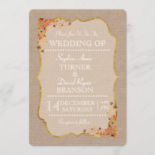 Feuilles de chute Rustique Faire-part de mariage t