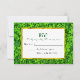 Feuilles de Clover vert avec Faux Gold Foil RSVP