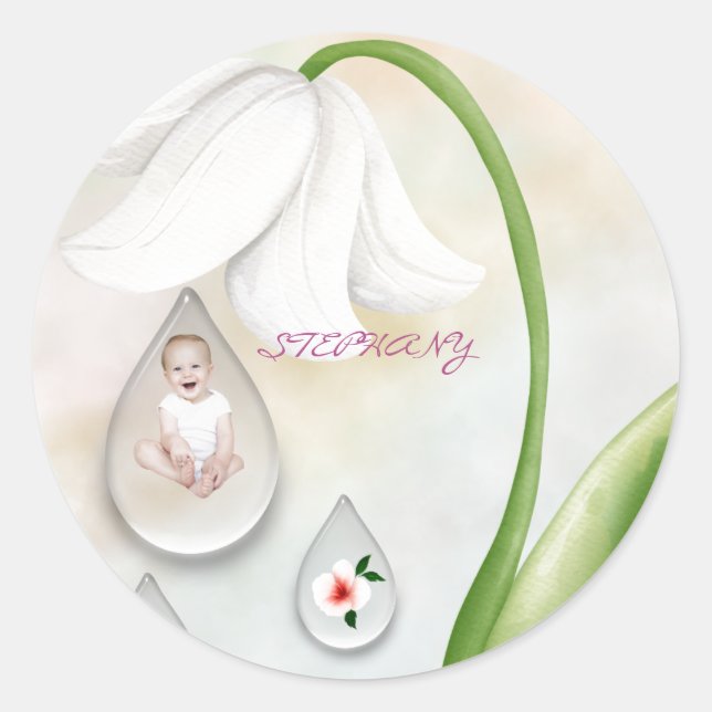 Feuilles de fées autocollants ronds (Devant)