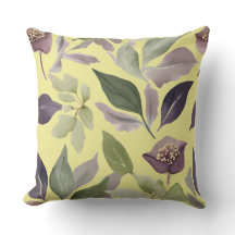 Feuilles de fig et fleurit Coussin Carré