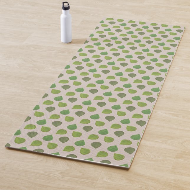 Feuilles de Jade sur Tapis de Yoga Beige (En situation)