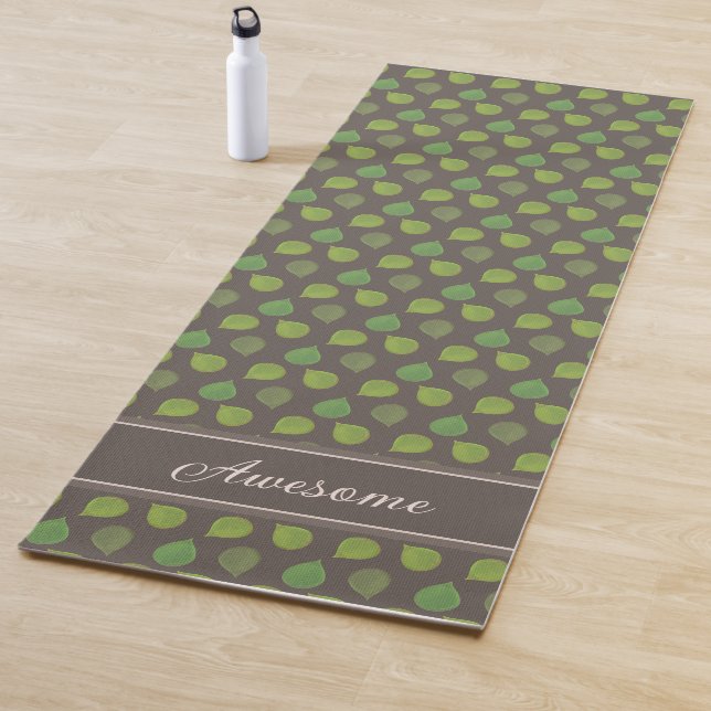 Feuilles de Jade sur Tapis de Yoga Marron (En situation)