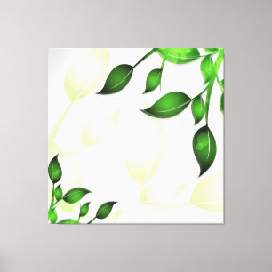 Feuilles de jardin frais sur toile blanche envelop
