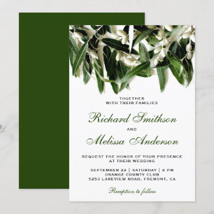 Feuilles de la Branche d'olive Faire-part de maria