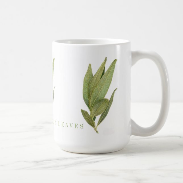 FEUILLES DE LAURIER FRAÎCHES Grand Mug Blanc (Droite)