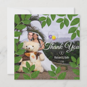 Feuilles de laurier romantiques Merci Mariage