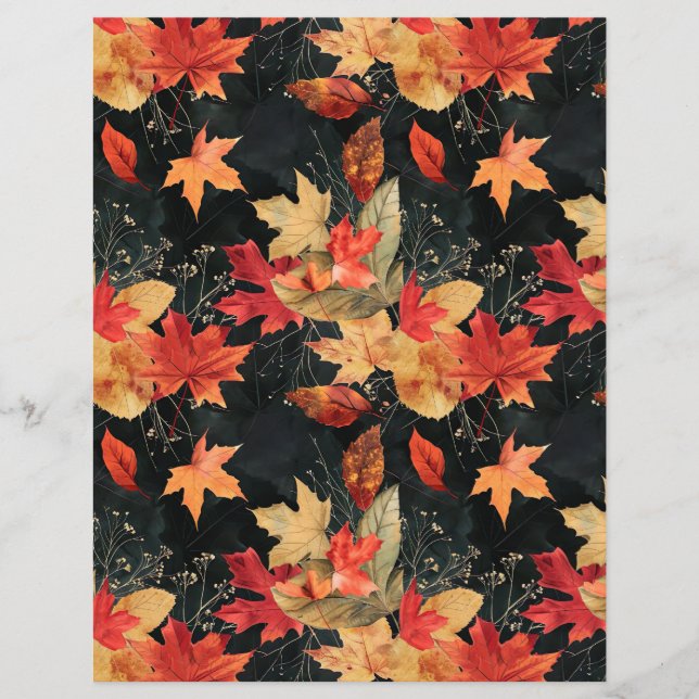 Feuilles de motif d'automne et citrouilles (Devant)
