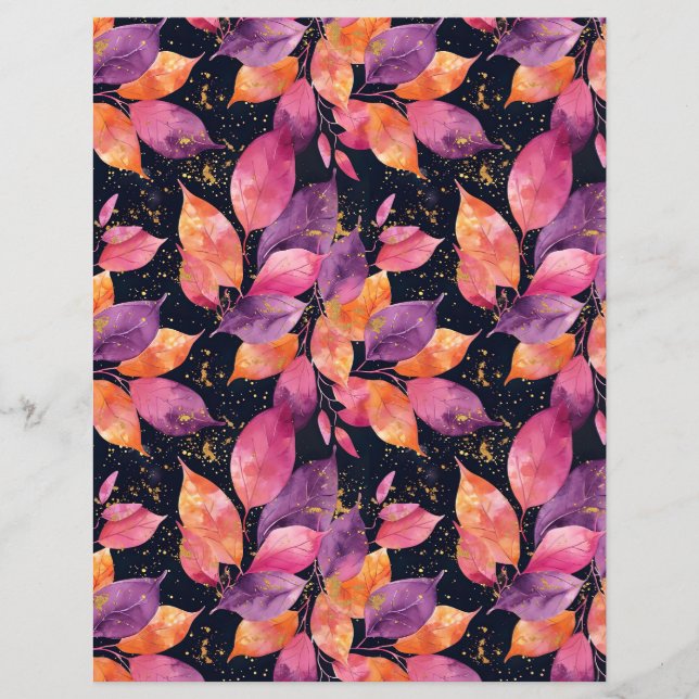 Feuilles de motif d'automne et citrouilles (Devant)