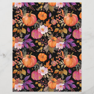 Feuilles de motif d'automne et citrouilles