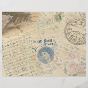 Feuilles de musique vintage Lady Papier à scandale