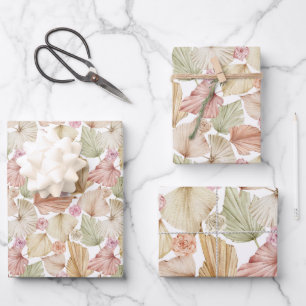 Feuilles de palmier et roses à l'aquarelle