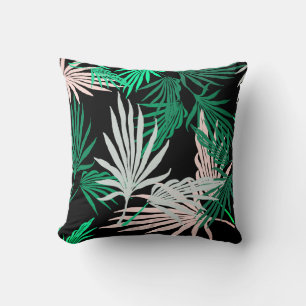 Feuilles de palmier vert Coussin de jet de nature