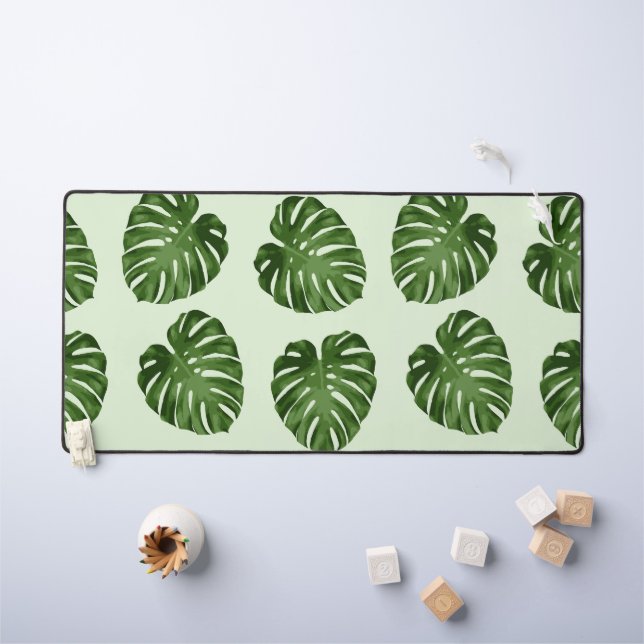 Feuilles de palmiers, Feuilles verts, Motif tropic (Tableau pour enfants)