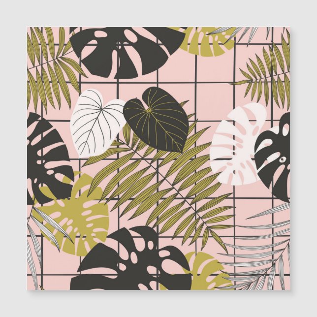 Feuilles de palmiers tropicaux, été élégant. (Devant)