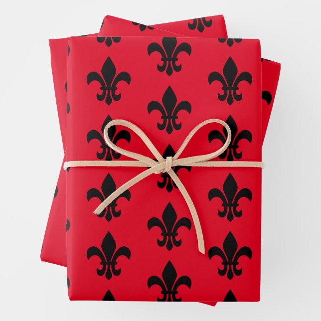 Feuilles de papier à enveloppement rouge Fleur De  (En situation)