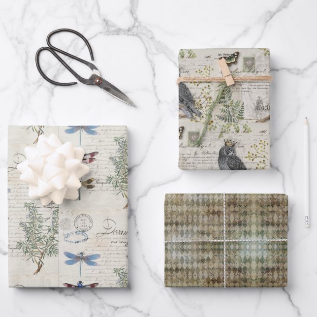 Feuilles de papier à envelopper - Animaux Motif Be (Recto)