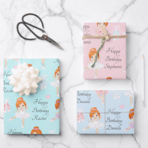 Feuilles de papier à envelopper Ballerina aux che