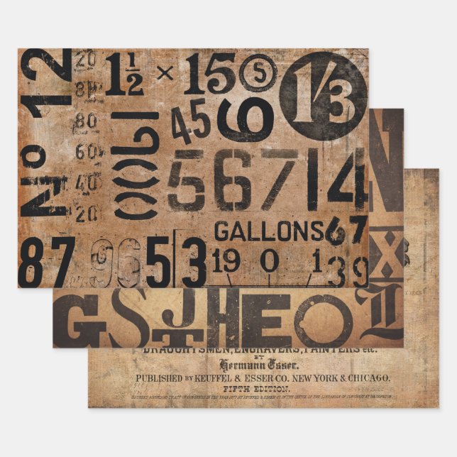 Feuilles de papier à envelopper pour la découpage  (Lot)