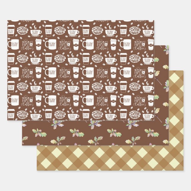 FEUILLES DE PAPIER Brown MOTIF SANS PAROI (Lot)