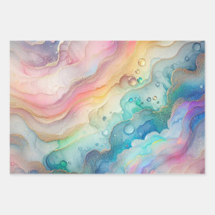 Feuilles de papier cadeau Arc-en-ciel et Bulles