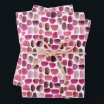 Feuilles de papier cadeau aux coups de pinceau ros<br><div class="desc">Nuances de rose à rouge,  coups de pinceau aquarelle sur des feuilles de papier d'emballage blanc,  amusant pour toutes les occasions.</div>