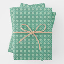 Feuilles de papier cadeau en rotin sarcelle