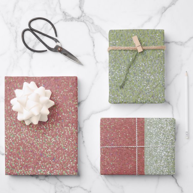 Feuilles de papier cadeau Faux Paillettes Bling (Recto)